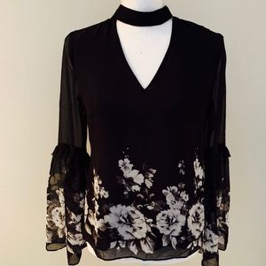 White House Black Market Floral Blouse